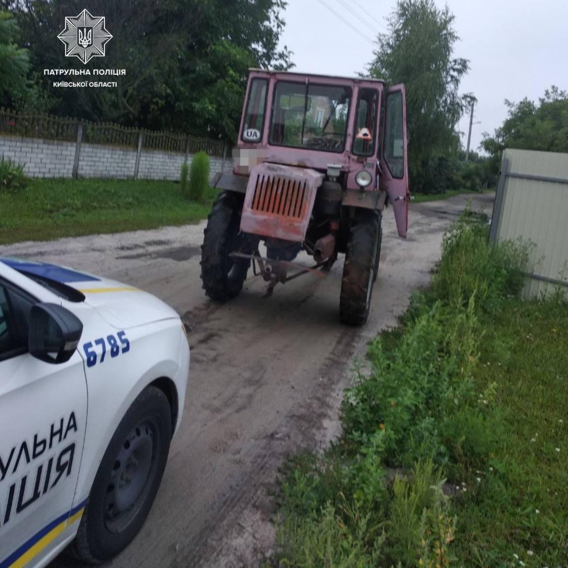Під Києвом піймали нетверезого тракториста. Норма перевищена у 12 разів