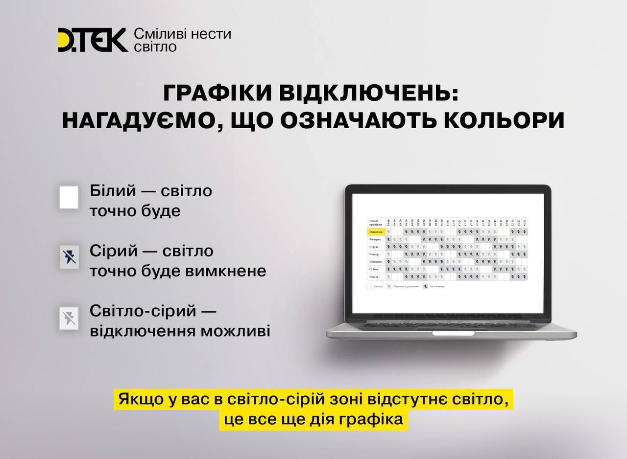 Графіки відключення електрики на суботу, 13 липня: у регіоні висока ймовірність застосування світло-сірих зон