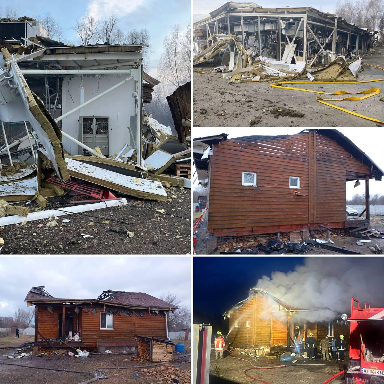 Наслідки нічної атаки на Київщині: пошкоджені будинки та підприємства