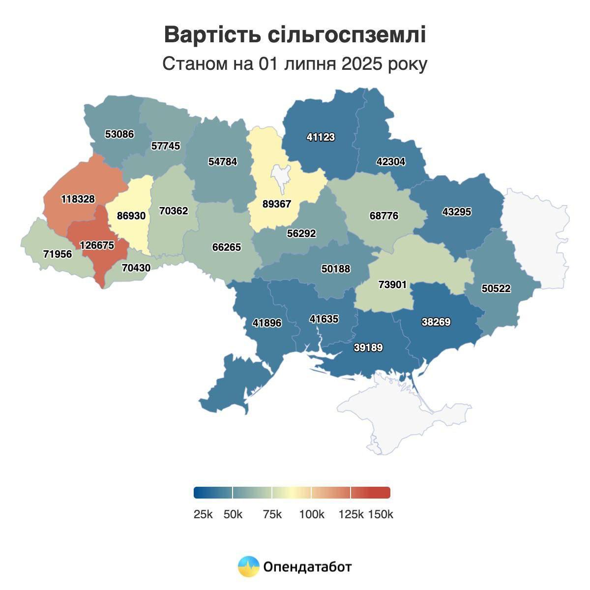 Вартість гектара землі в Україні зросла на 60%, сягнувши 60,7 тис. грн