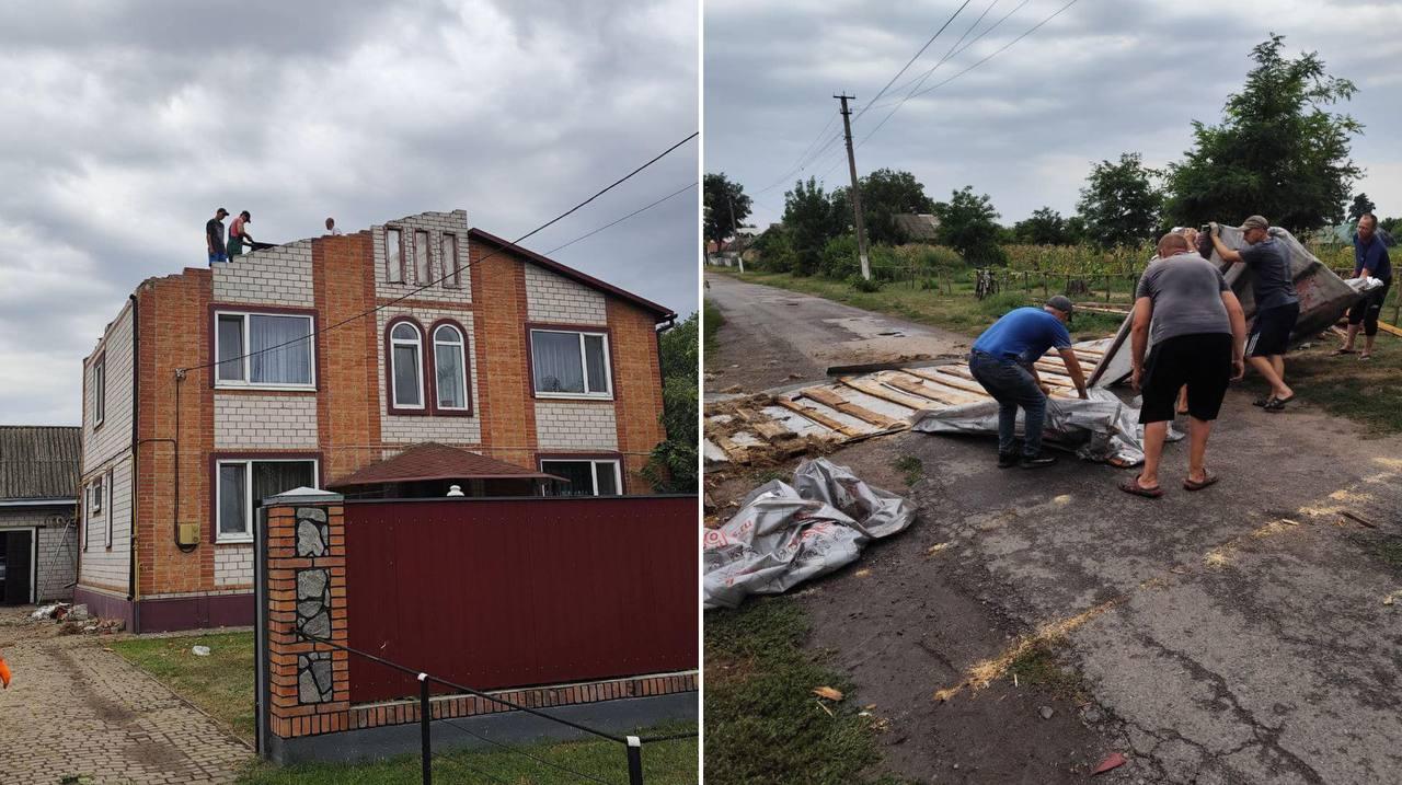 На Полтавщині буревій знеструмив майже 30 населених пунктів та позносив дахи