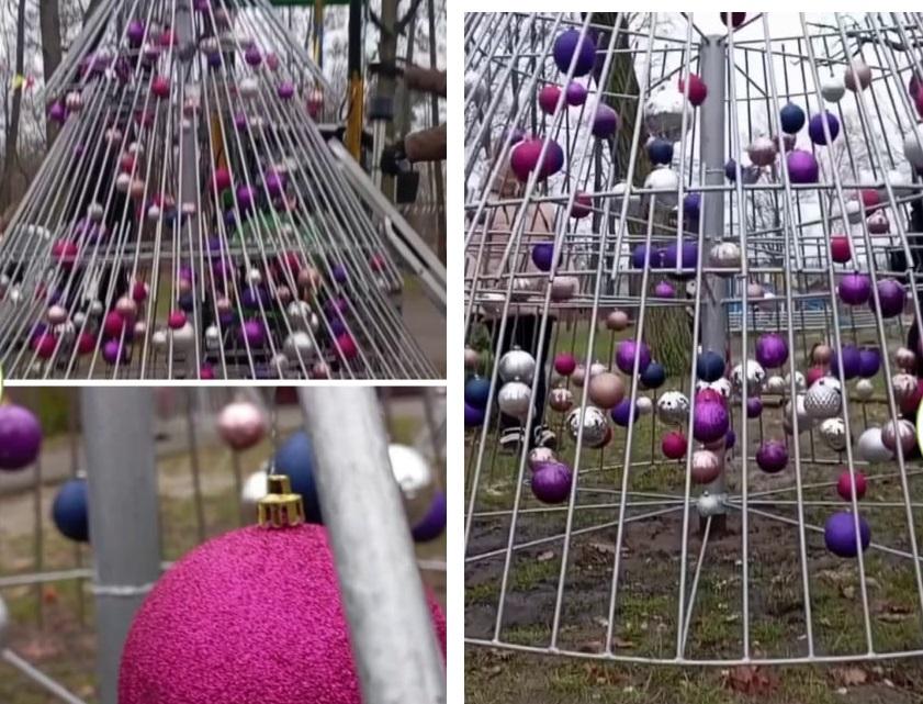 Громада на Київщині встановила альтернативну ялинку, щоб не рубати дерева