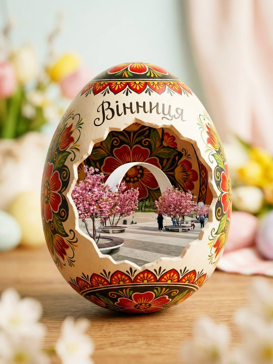 Собори, квітучі вулиці та мости: 3D-художниця зобразила на писанках Вінницю