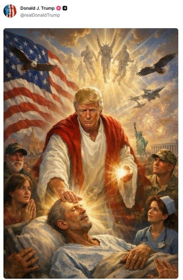 Трамп опублікував AI-зображення себе в образі Ісуса після різкої атаки на Папу Лева