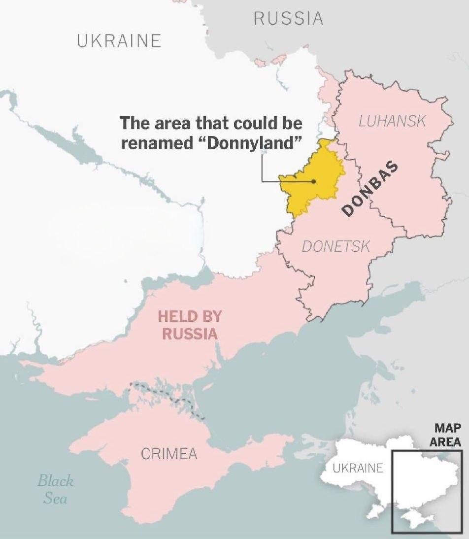 NYT: українські посадовці нібито пропонували назву «Донніленд» для частини Донбасу, щоб вплинути на позицію США