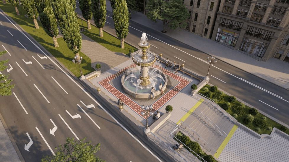 На перетині бульвару Шевченка та Хрещатика з’явиться сучасний простір з фонтаном