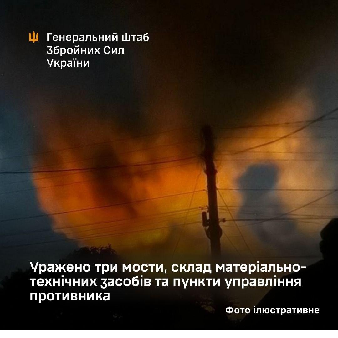 Сили оборони уразили три мости, склад і пункти управління російських військ