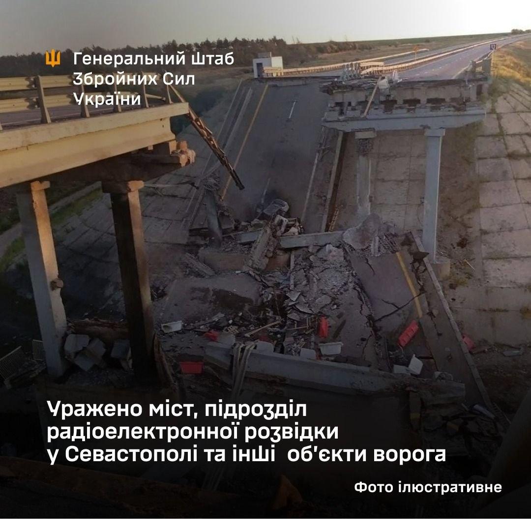 Сили оборони вгатили по залізничному мосту у Криму та інших важливих об’єктах росіян