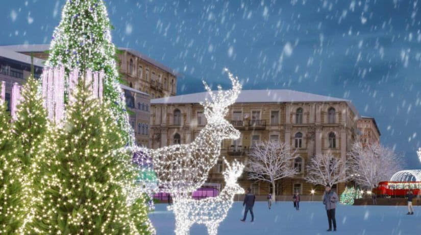 На Софийской площади появится огромная снежинка с оленями