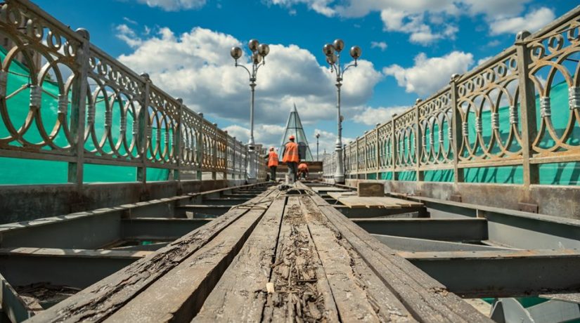 Аллея Героев Небесной Сотни, пешеходный мост, реконструкция