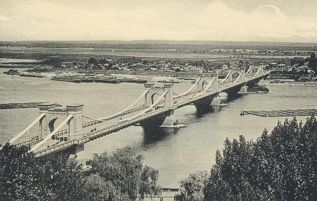 Николаевский Цепной мост, разрушен в 1920 г.