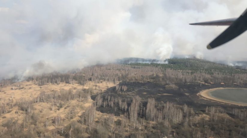 В Чернобыльской зоне сильный лесной пожар – задействована авиация