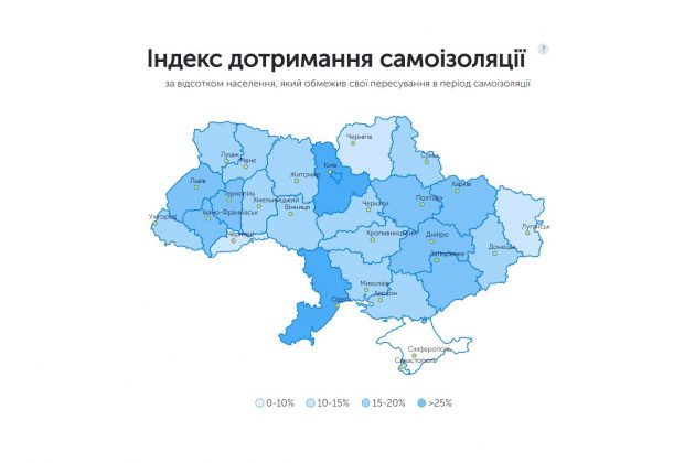 Індекс самоізоляції – “Київстар” показав рух киян та жителів Київщини