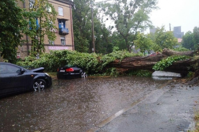 Київ затопило, в центрі попадали дерева (ВІДЕО)