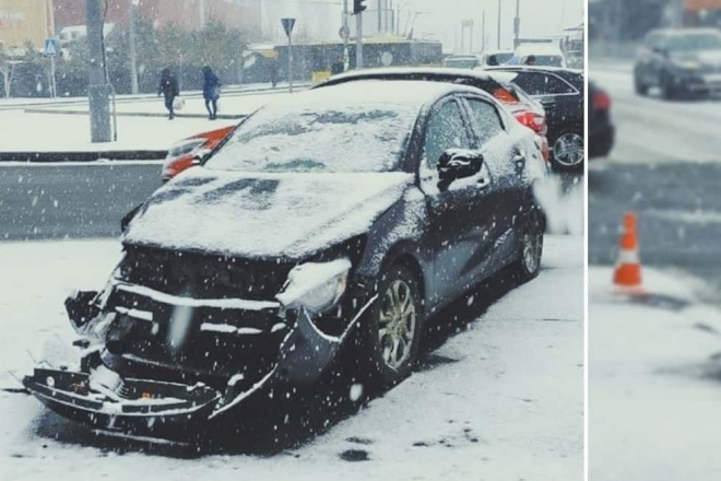 Снігопад в Києві: сотні автівок потрапили ДТП