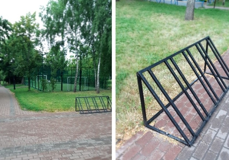 У парку “Відрадний” встановили велопарковки. Але вони неправильні (ФОТО)
