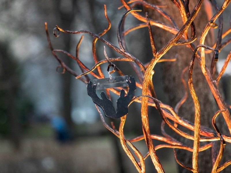 Боротьба з насильством: в Києві встановили скульптуру «Дерево допомоги» (ФОТО)
