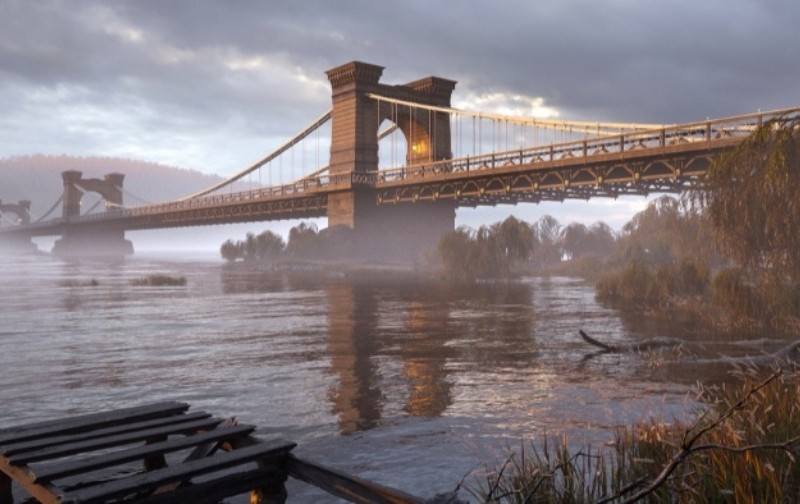 Дизайнер створив 3D-реконструкцію легендарного ланцюгового моста в Києві