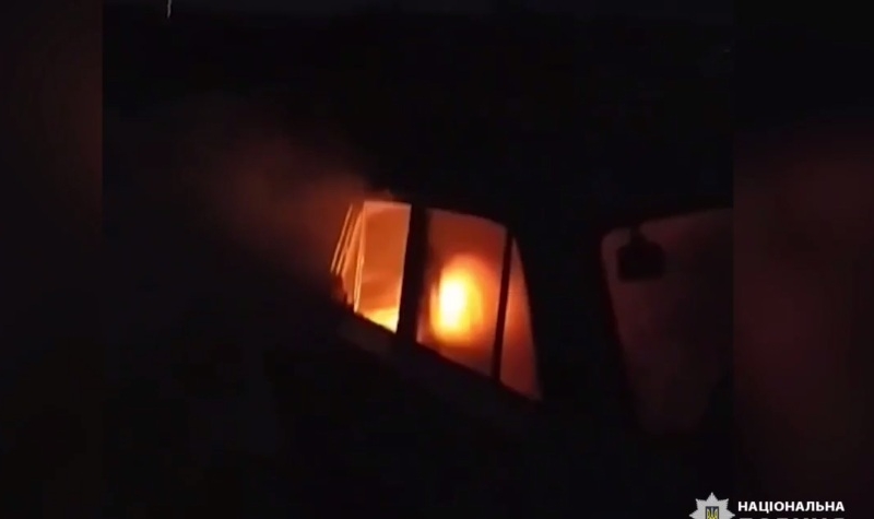 Мешканець Фастова заради розваги спалив викрадену автівку (ВІДЕО)