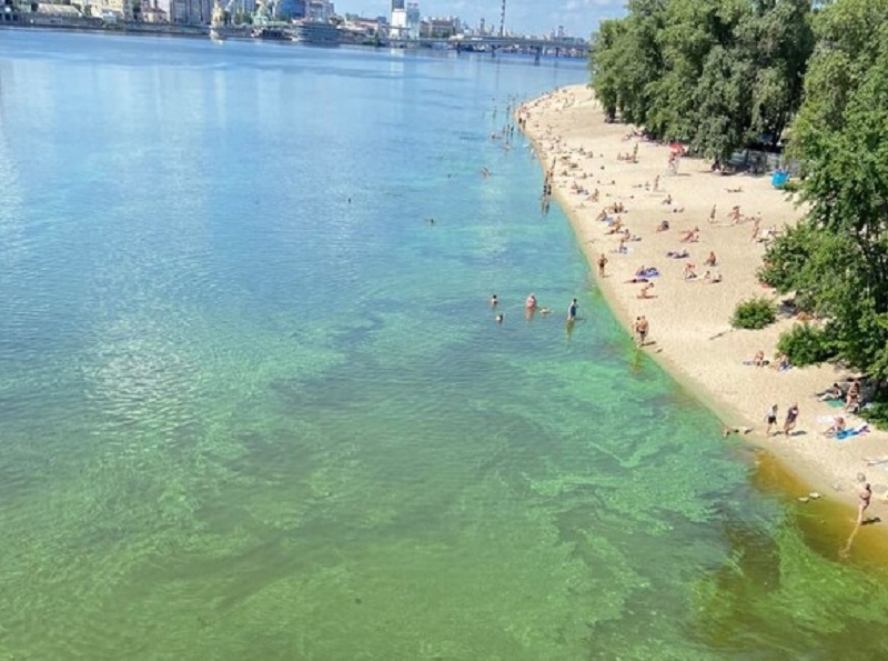 В Києві вода в Дніпрі стала зеленою: в чому небезпека