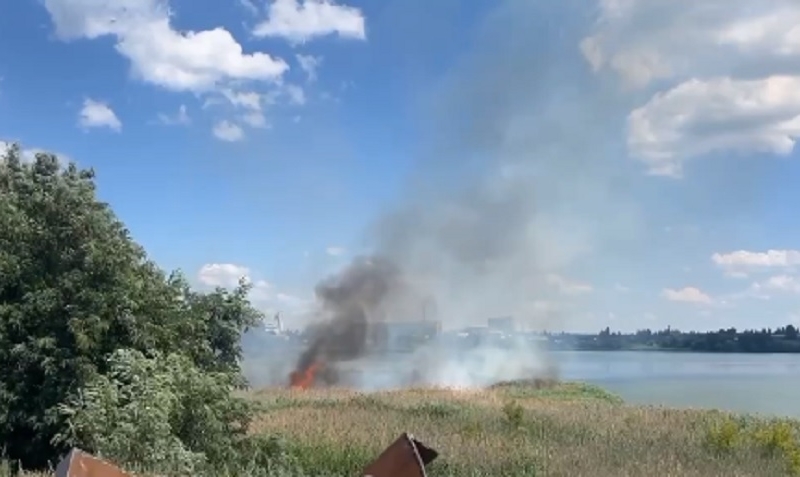 У Києві спалахнула пожежа на озері Вирлиця