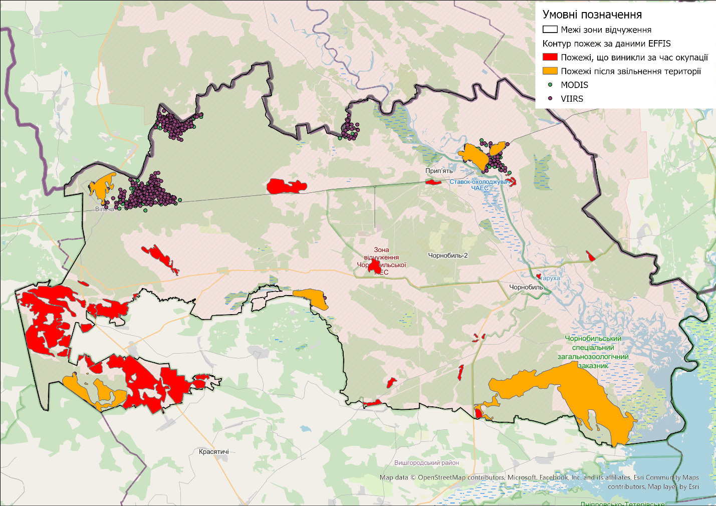 Карта чернобыльской зоны в орловской области