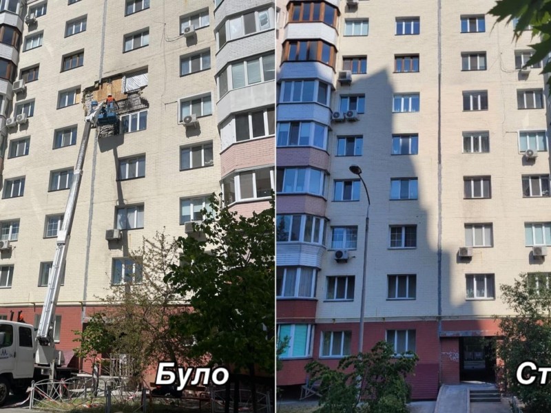 В Українці відновили будинок, пошкоджений уламками ракети наприкінці квітня