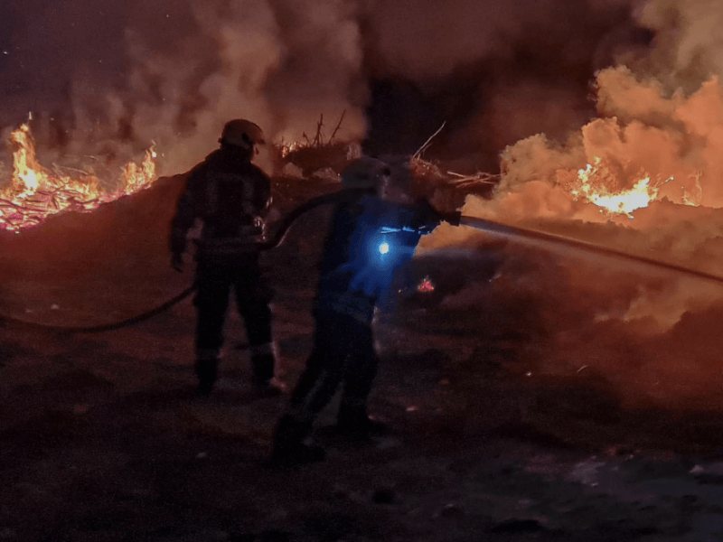 Кілька годин у Києві палало стихійне сміттєзвалище (фото)