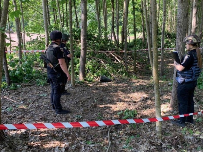 У лісі на Київщині виявлено нерозірвану бойову частину “Шахеда”