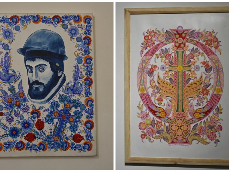 Вірменські хачкари та розпис: у Великій лаврській дзвіниці відкрилась виставка  “Рутенія. Літери вбрані у вишиванки”