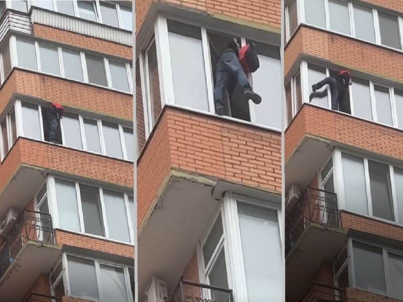 Спроба суїциду перед відеокамерами: молодик лазив кілька годин назовні балкону